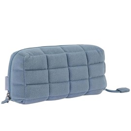 Estuche para Lapices Multifuncional y Gran Capacidad, Nuevo Estilo Estuchera Aesthetic Cartuchera Escolares Bolso Acolchado Mujer Pencil Pouch Puede(Azul)