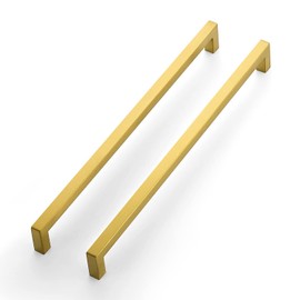 Ravinte 5 Pack 12-3/5 Inch Kitchen Square Cabinet Handles Cabinet Pulls Brushed Brass Drawer Pulls Kitchen Cabinet Hardware Kitchen Handles for Cabinets Cupboard Handles Drawer Handles