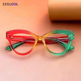 Zeelool Stylish Cat Eye Blue Light Blocking Glasses for Women Rosalee ZJGT701440, Zjgt701440-03 Multicolor, Large