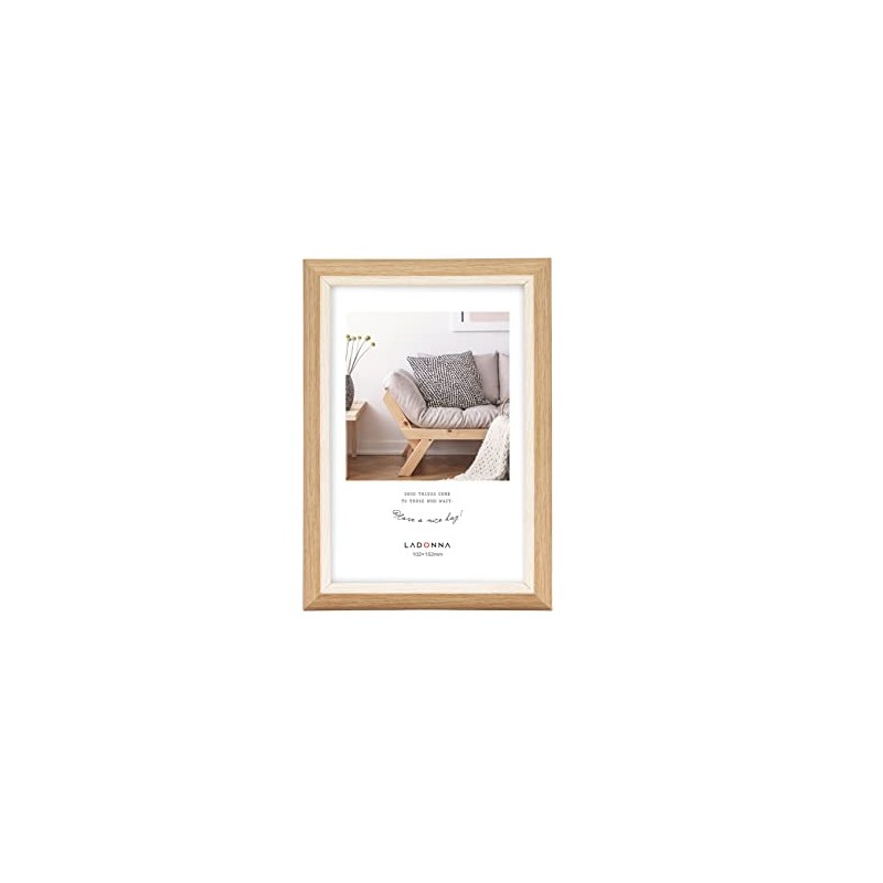 LADONNA SF14-P-NT Photo Frame, Picture Frame, Postcard Shape, Natural