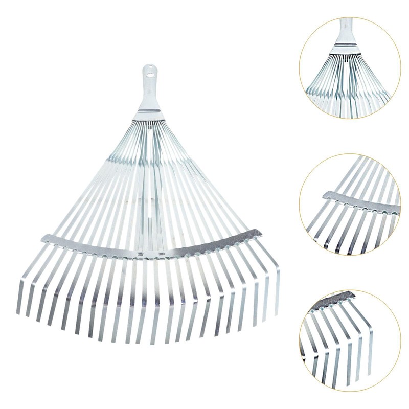Fenteer Garden Leaf Rake Garden Camping Rake Folding Metal Rake