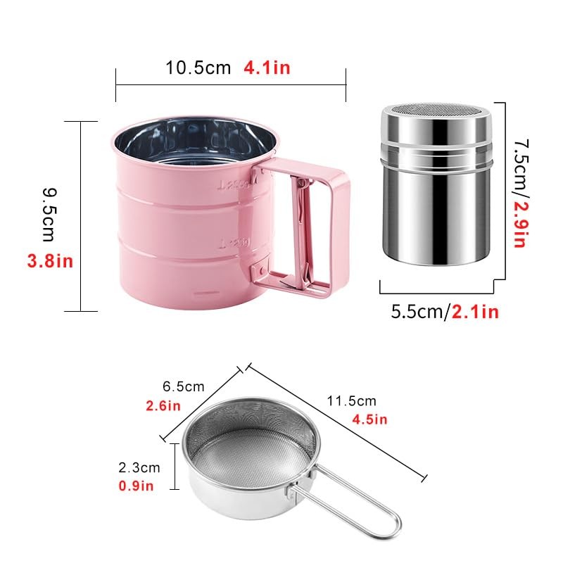 Emime 3 in1 Stainless Steel Flour Sifter for Baking 3