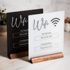 WiFi Sign Board, Chalkboard Style, Board Freestanding Centerpiece Decor White,