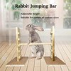 kathson Rabbit Jump Bar, Natural Wood Toy Set Adjustable Height