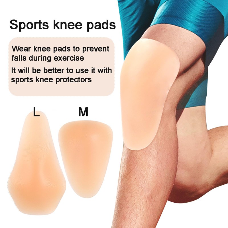 POMAMZ Silicone Knee Pads,Adhesive Knee Brace KneePad for Skiing Skating,Snowboarding,Ateboarding,Roller
