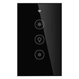 MOES WiFi RF Smart Light Dimmer Switch, Smart Life/Tuya APP Relay Status Backlight Switch Off RF Remote Control Voice Compatible with Alexa Google Assistants, Black Touch