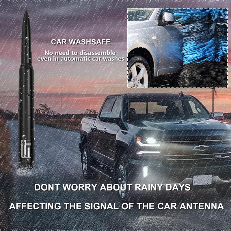 American Flag Car Bullet Antenna for GM Chevy Silverado GMC