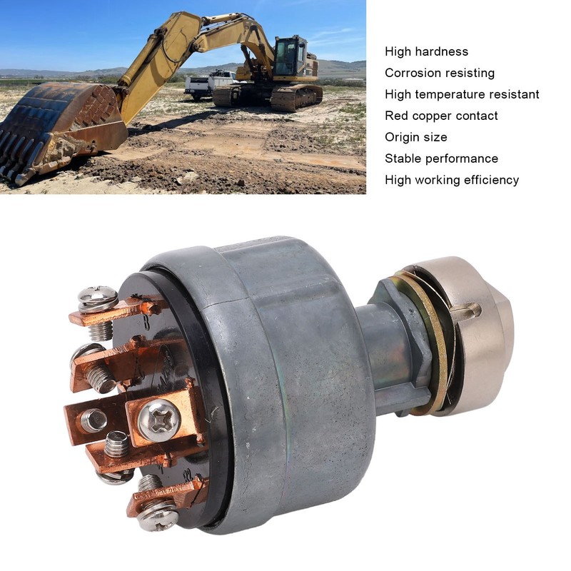 6 Pin Excavator Ignition Start Switch with Key Protection Cover