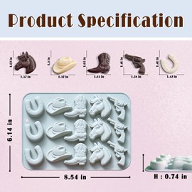 Cowboy Chocolate Molds Silicone - Western Theme Molds for Cowboy Hat, Boots & More - Non-Stick, Easy Release, Versatile for Chocolate, Candy, Resin & Crafts