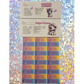 Kids Character white letter envelopes with Matching Name Labels