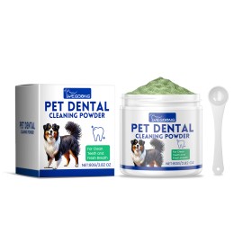 Dental Cleaning Powder for Dogs Dental Cleaning Powder Gently Cleans Tartar and Toothstains, Freshens BreathColor: Green