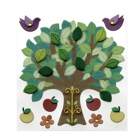 Jolee's Boutique Dimensional Stickers, Colorful Stitched Tree