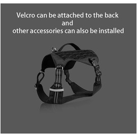 Shanleaf-Cat Tactical Dog Adjustable Training Harness Dog Saddle Bag Backpack Vest with Handle Military No Pull Dog Harness for Small Medium Large Dogs (M, Black)