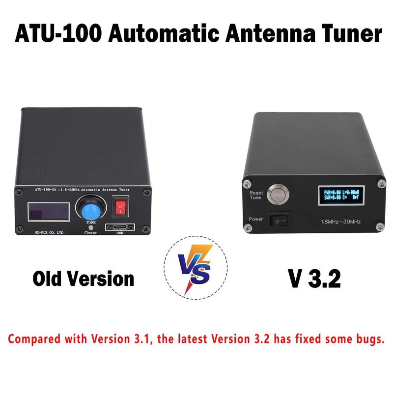 ATU-100 EXT Antenna Tuner for Ham Radio, GOOZEEZOO V3.2 1.8-55MHz