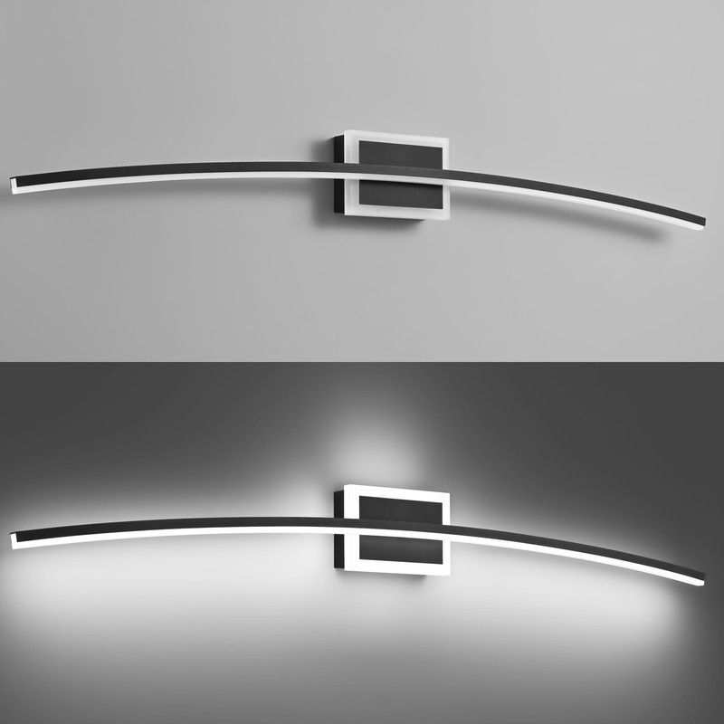PRESDE 48inch 3 Colors Changeable Modern Black LED Bathroom Light