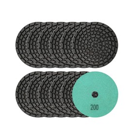 SHDIATOOL Diameter 4 -inch/100mm Diamond Polishing Pads for Concrete Wet Polish Grit 200 Sanding Disc Grinding Pads (12-Pack)