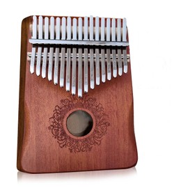 Kalimba Portable 17 Keys Thumb Piano, Portable Mahogany Mbira Finger Piano with Protection Case, Carrying Bag, Instruction, Tune Hammer for Beginners Professional Holiday Gift (Brown)