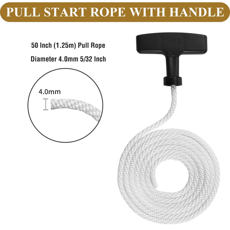 MAEZOE 4pcs Lawn Mower Pull Cord with T-Handle, Universal Pull