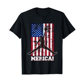 American Flag Basketball USA Flag 4th of July Men Boys Kids T-Shirt