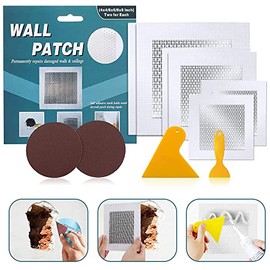 6 Pcs Drywall Repair Patch, 4" 6" 8" Wall Patch Repair Kit, Self Adhesive Wall Mesh Repair, Large Hole Patch for Drywall, Sheet Rock Patch, Aluminum Metal Sheetrock Ceiling Dry Wall Patch- Two of each