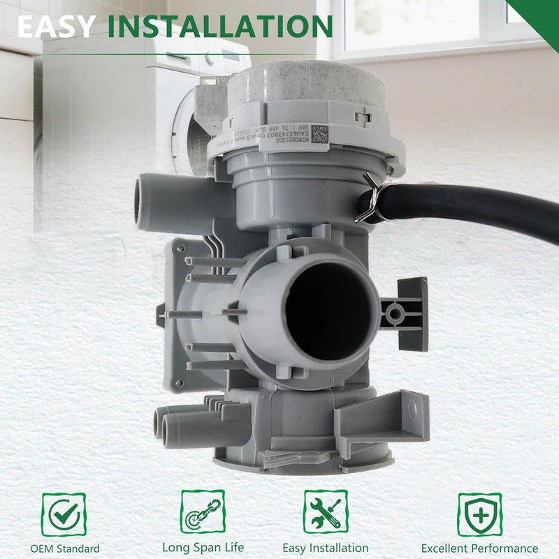 AHA75693425 Washer Drain Pump Assembly,Compatible with LG Washer WM3700HVA/00 WM3700HWA/03