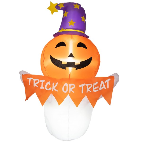 LJLB Inflatable Window Sticker Ghost Decoration with LED Lights, Waterproof,