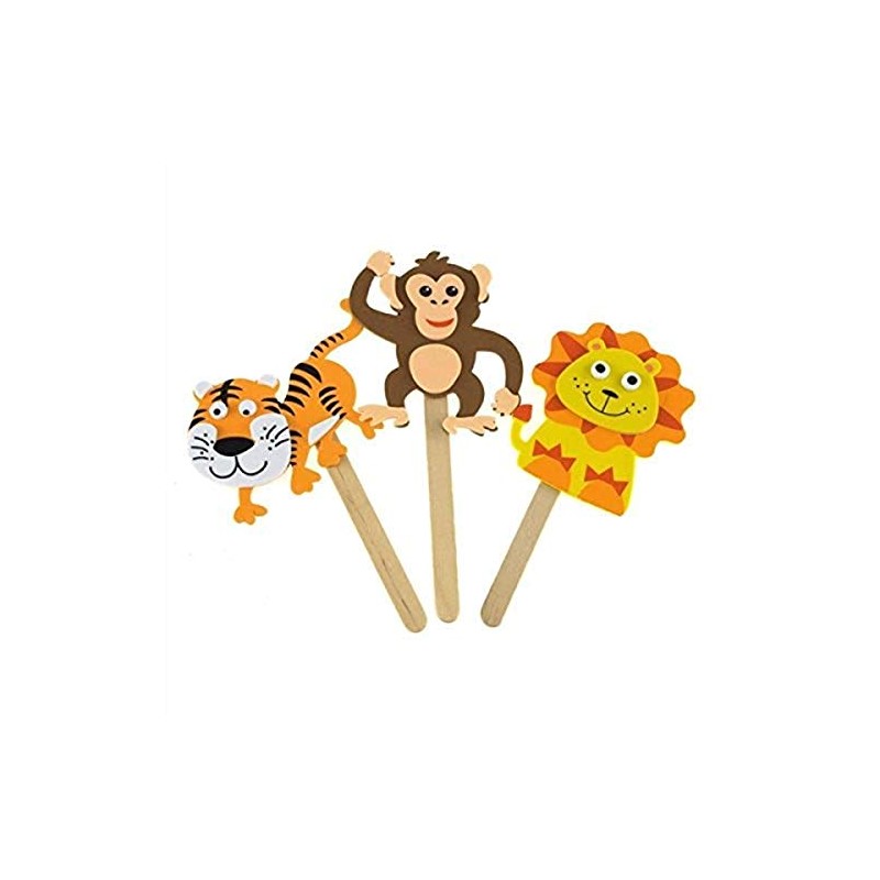 DIY Foam Character Stick Puppets - Jungle Pals