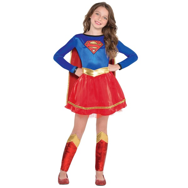 Costumes USA Supergirl Costume for Girls, DCâ€s Superman Family, Small (Size 4-6), Includes Dress, Belt and Cape