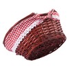 Geytetqi 2 Pack 12.6 Inch Brown Wicker Basket with Checkered