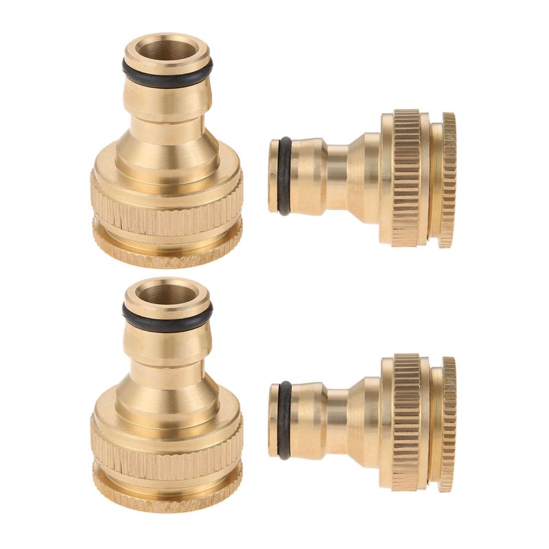 Hicello 4PACK Garden Hose Tap Quick Connectors, 3/4 inch &