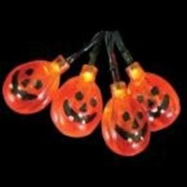 Brilliant 10-Light LED Battery Operated with Jack-O-Lantern String Lights