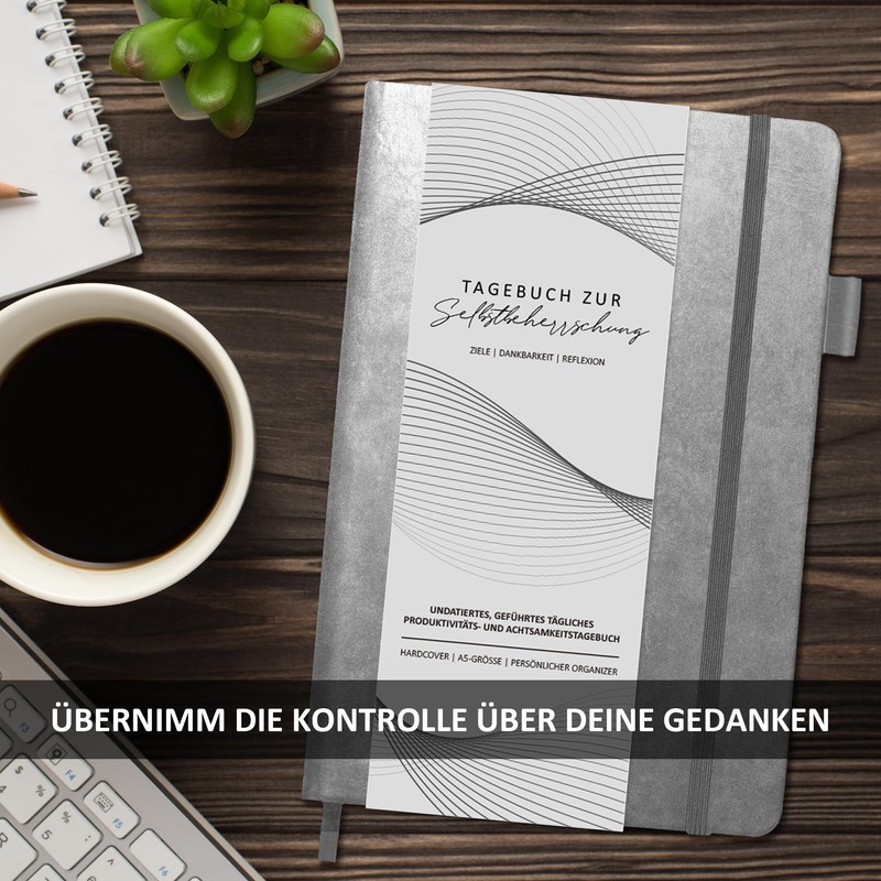 BIROYAL Self-Mastery Journal for Men, Grey Triangle