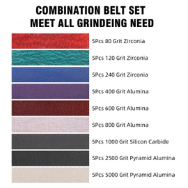 45Pcs 1/2" x 18" Sanding Belts for Belt Sander,5 Each of 80/120/240/400/600/800/1000/2500/5000 Grits,1/2 Inch x 18 Inch Sanding Belts Set for Air Belt Sander, Woodworking, Metal Polishing, Derusting