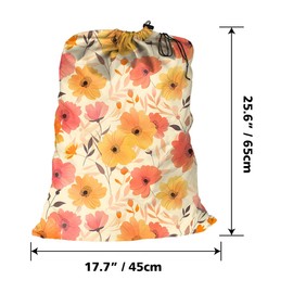 Maishijie 2 x Heavy Duty Cotton Linen Laundry Bags (Autumn)