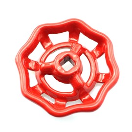 PZRT Cast Steel Outside Faucet Round Wheel Handle Hose Bib Handle Water Spigot Handle 6x6mm, Red