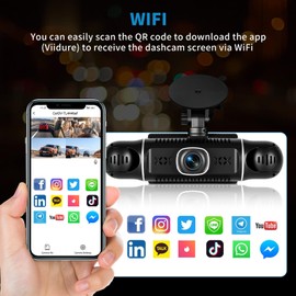 5 Channel Dash Cam Front and Rear Inside Left Right, 3'' 1080P Dash Camera for Cars, Dash Camera for Cars with G-Sensor,Super Night Vision,Wide Angle,Loop Recording,24 Hours Recording,WiFi