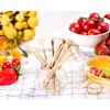 Sansow Bamboo Cute Cocktail Picks 100 Counts, Bamboo Toothpicks Food/Fruit