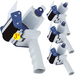 PERFECTAPE 3 in Wide Heavy Duty Tape Gun, 4-Pack, Used for 3" Heavy Duty Packing Tape, Comfortable Handle, Sharp Blade for Packaging, Shipping and Moving
