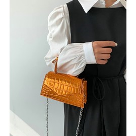 Small Silver Crossbody Satchel Y2K Evening Handbag for Women - Hobo Shoulder Tote Bag 2024