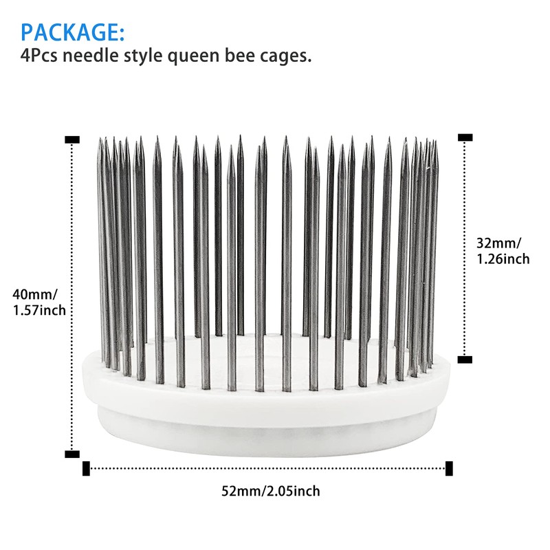 4Pcs Needle Style Queen Bee Cage Buckle Type Queen Bee