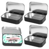 Parthan 4 Pcs Tins Container, 9.5cm x 6cm Metal Rectangular