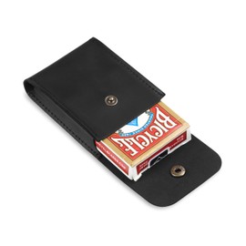 MAKYN Playing Card Case, Leather Case for Board Games, Playing Card Holder, Card Deck Holder (Black)