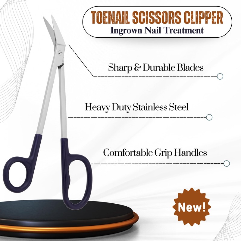 ASM Extra Long Thick Toe Nail Scissors with Nail File