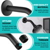 Black Shower Arm with Flange, Wall Mounted Shower Head Extension,
