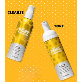 Benefit The Porefessional Tight 'N Toned Pore-Refining Aha+Pha Toning Foam 4.5 Fl Ounce + Good CleanUp Pore Purifying Foaming Cleanser 5 Fl Ounce Gift Boxed Set