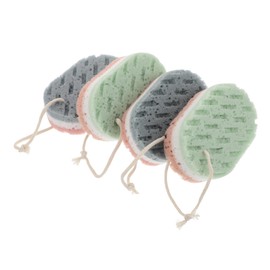 VICASKY 4pcs Exfoliating Shower Net Sponge for Body Shower Scrubber for Women and Men Bath Sponge for Dead Skin Removal for Home Use