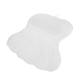 Baluue Ergonomic Bathtub Pillow Suction Cup Bath Head Rest Comfortable Spa Pillow for Women