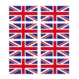 8 x Glossy Vinyl Stickers - Union Jack Small Flag 2cm 20mm Bike Helmet #0064D (As shown.)