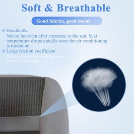 NLQR Front Both Sides Bottom Replacement Seat Covers Cloth Light Gray Compatible with Dodge Ram 1500 2500 3500 4500 5500 2006 2007 2008 2009 2010