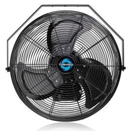Tornado 18 Inch Outdoor IPX4 Water-Resistant High Velocity Metal Industrial Wall Mount Fan For Commercial, Industrial, Residential, Greenhouse Use 3 Speed 1/6 HP 6.6 FT Cord UL Safety Listed